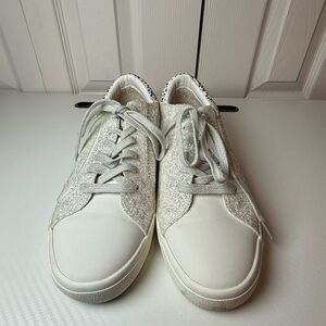 Vintage Havana Glittery White Lace-Up Sneakers‎